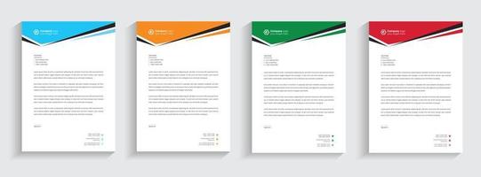 Letterhead Corporate Modern Business Letterhead template design company letterhead Colorful red, green, yellow, blue design stationary project. Multipurpose letterhead  abstract, elegant concept.