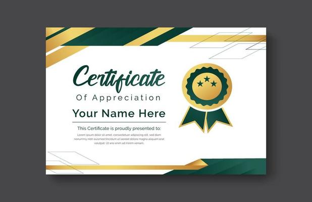 certificate gold appreciation achievement template award achievement clean creative certificate recognition excellence certificate border completion template certificate design template