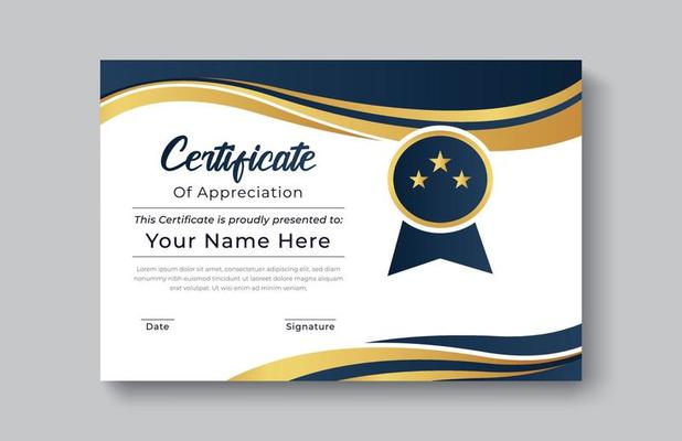 certificate gold appreciation achievement template award achievement clean creative certificate recognition excellence certificate border completion template certificate design template