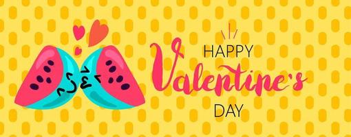 Happy Valentine Day color banner template vector