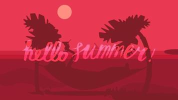 Hello Summer Lettering vector