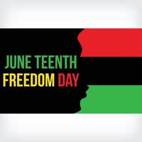 día de la libertad del 19 de junio, afiche celebrado el día de la emancipación, tarjeta de felicitación, pancarta y fondo vector del concepto del 19 de junio