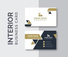 Interior Business Card Design Template, Corporate Real estate Business card modern vector