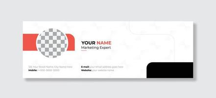 Modern Business Email signature design templates vector with author photo place.Abstract Creative clean elegant Corporate Email signature.