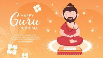 Guru Purnima of Indian Festival Template Social Media Flat Cartoon Twitch Background Illustration vector