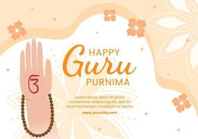 Guru Purnima of Indian Festival Template Social Media Flat Cartoon Background Illustration