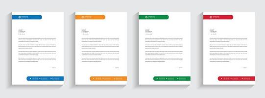 Letterhead Corporate Modern Business Letterhead template design company letterhead Colorful red, green, yellow, blue design stationary project. Multipurpose letterhead  abstract, elegant concept. vector