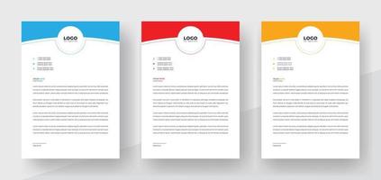 Letterhead Corporate Modern Business Letterhead template design company letterhead Colorful red, green, yellow, blue design stationary project. Multipurpose letterhead  abstract, elegant concept. vector