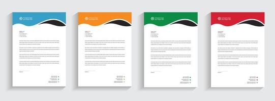 Letterhead Corporate Modern Business Letterhead template design company letterhead Colorful red, green, yellow, blue design stationary project. Multipurpose letterhead  abstract, elegant concept. vector