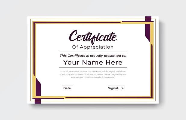 certificate gold appreciation achievement template award achievement clean creative certificate recognition excellence certificate border completion template certificate design template