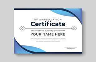 Modern abstract certificate appreciation achievement template award achievement clean creative certificates recognition excellence certificate border completion elegant certificate design template vector