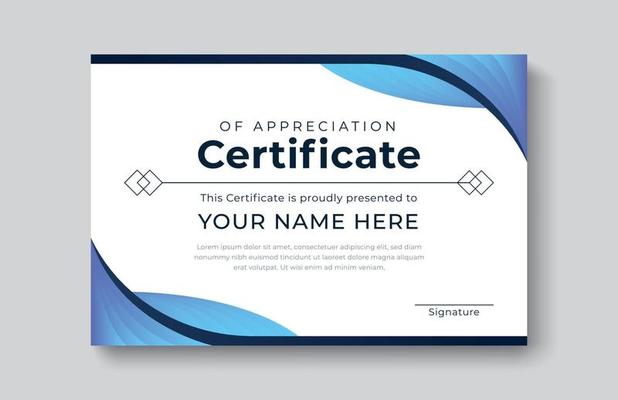 Modern abstract certificate appreciation achievement template award achievement clean creative certificates recognition excellence certificate border completion elegant certificate design template