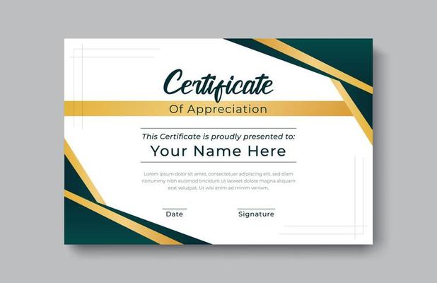 certificate gold appreciation achievement template award achievement clean creative certificate recognition excellence certificate border completion template certificate design template
