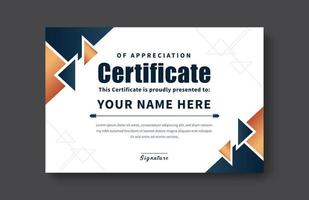 Modern abstract certificate appreciation achievement template award achievement clean creative certificates recognition excellence certificate border completion elegant certificate design template vector