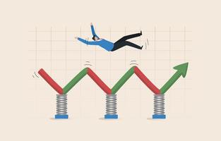 Sideway Trend, Market conditions are unstable and volatile. Price chart direction. Travel in an adjustable pattern to the side, up and down in the frame. vector