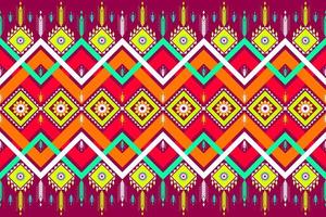 diseño tradicional de patrón étnico geométrico para fondo, alfombra, papel pintado, ropa, envoltura, batik, tela, sarong, estilo de bordado de ilustración vectorial. vector