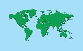vector de mapa mundial aislado sobre fondo blanco. vector de mapa de tierra plana. ilustraciones de vectores de mapas del mundo, icono de mapa del mundo similar al globo. silueta de mapa para plantilla, negocio,
