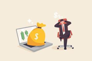 Trading expert, successful man in finance, investments, steady return on investment assets. The concept of wealthy stock players. vector