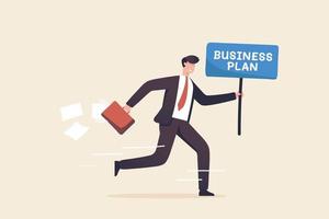 Investor meeting, Prepare for meetings, build a business plan towards goals, success comes from good strategy. Businessmen rushing to present their business plans in the conference room. vector