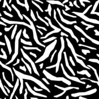 Seamless pattern animals rough striped on black background. Monochrome fur wild animals tiger or zebra. vector