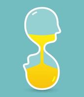 Brain drain concept. hourglass creative design. Vector illustration