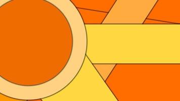 Abstract geometric vector background in Material design style with a limited harmonized palette, with concentric circles and rotated rectangles with shadows, imitating cut paper.