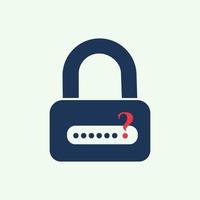 Forgot the password to unlock the phone, to log in. Flat vector illustration