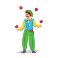 Juggler Clown Juggling Balls In Funny Suit Vector