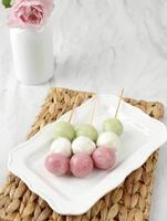 Japanese Three Colored Dumplings Sanshoku Dango photo