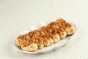 Homemade Pizza Roll Pull Apart Bread with Cheese and Sausage photo