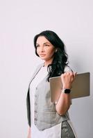 modern woman entrepreneur. Business, analytics, education, technology concept photo