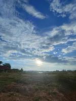 nature sky background cloudy The vast blue sky and clouds. blue sky background with tiny clouds nature. Free Photo