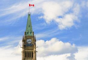 Peace Tower of Parliament Hill in Ottawa, Canada photo