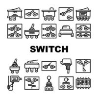 Switch Electricity Accessory Icons Set Vector