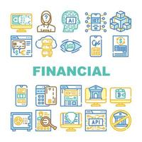 Financial Technology And Software Icons Set Vector