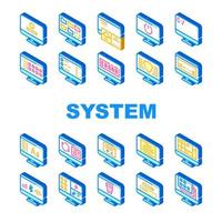 Operating System Pc Collection Icons Set Vector