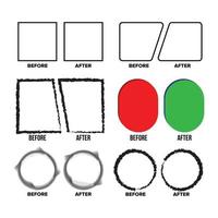 Geometrical Figures Before And After Set Vector