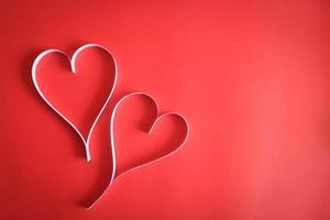 Heart paper on the background of red art paper valentine valentine's day valentine's day - picture photo