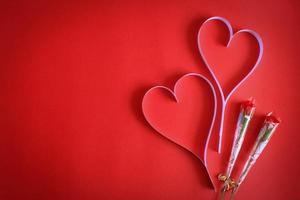 papel de corazón en el fondo de papel de arte rojo san valentín día de san valentín día de san valentín - imagen foto