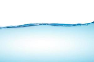Moving blue water surface and bubbles on a white background photo
