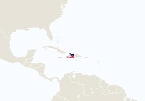 South America with highlighted Haiti map. vector