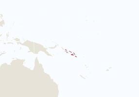 Oceania with highlighted Solomon Islands map. vector