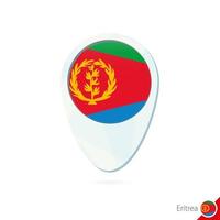 icono de pin de mapa de ubicación de bandera de eritrea sobre fondo blanco. vector