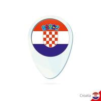 Croatia flag location map pin icon on white background. vector