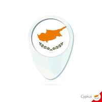 Cyprus flag location map pin icon on white background. vector
