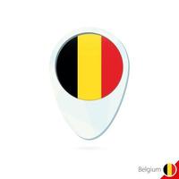 Belgium flag location map pin icon on white background. vector