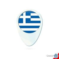 Greece flag location map pin icon on white background. vector