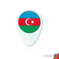 icono de pin de mapa de ubicación de bandera de azerbaiyán sobre fondo blanco. vector