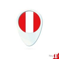 Peru flag location map pin icon on white background. vector