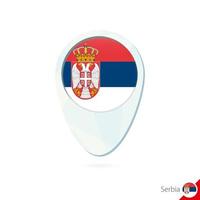 Serbia flag location map pin icon on white background. vector